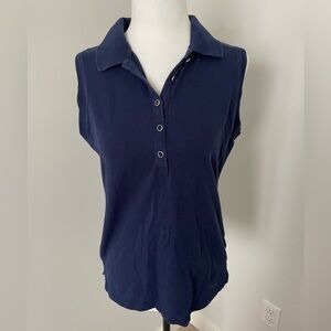 Izod Navy Women’s Sleeveless Collared Polo Golf Tank Top - Size Medium